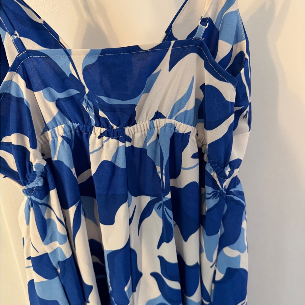 a new day Blue and White Patterned Dress - Picture 6 of 6